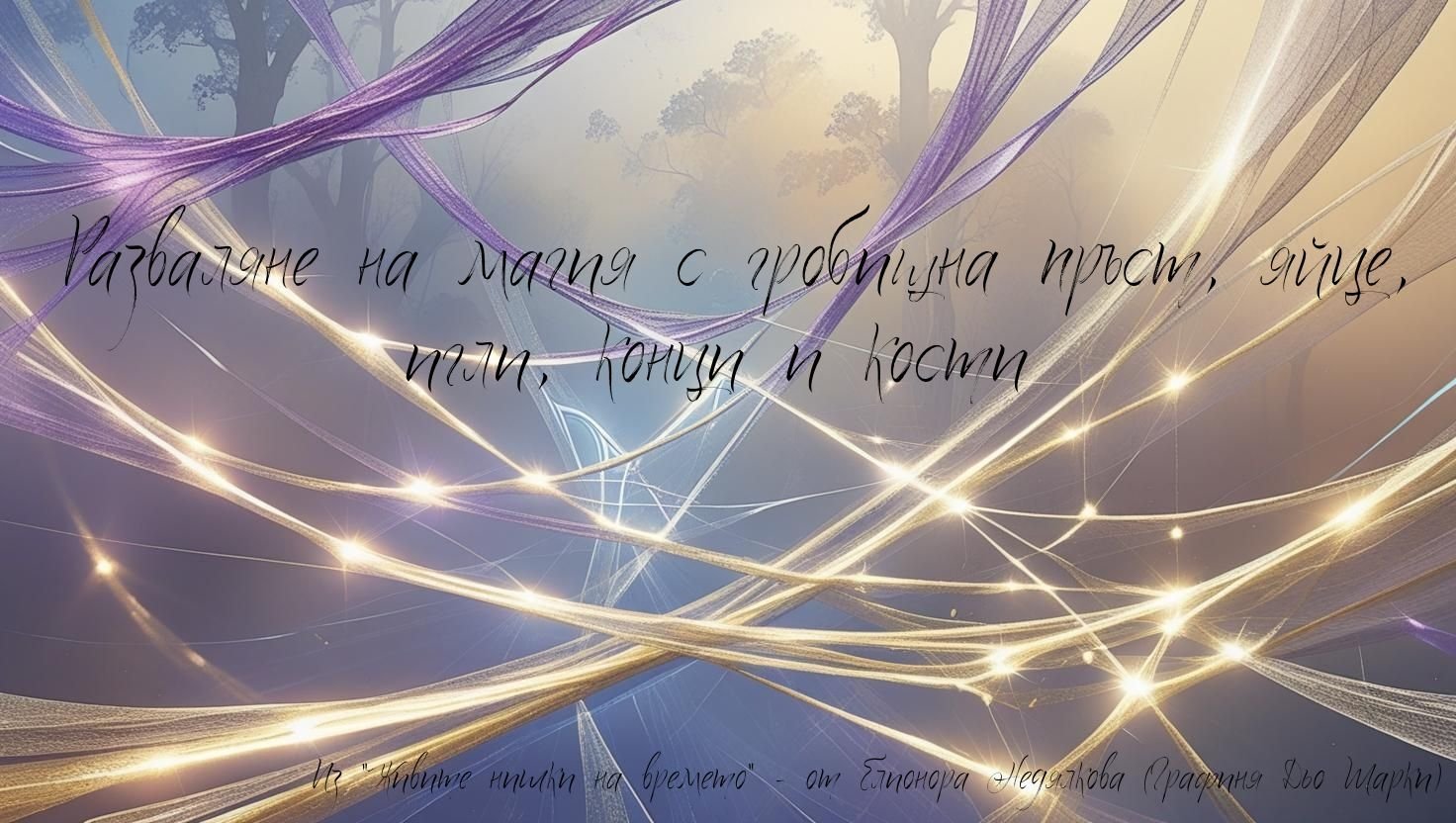 Разваляне на магия с гробищна пръст, яйце, игли, конци и кости