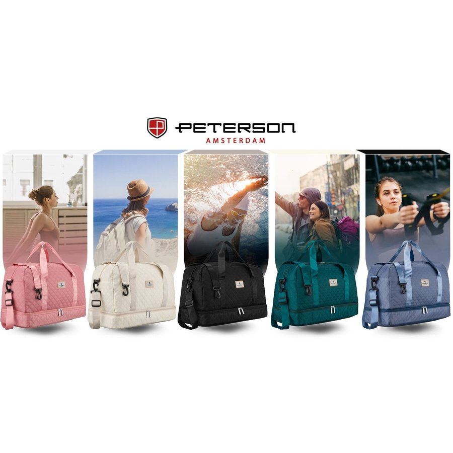 Розова, двукомпонентна тренировъчна чанта от полиестер - Peterson