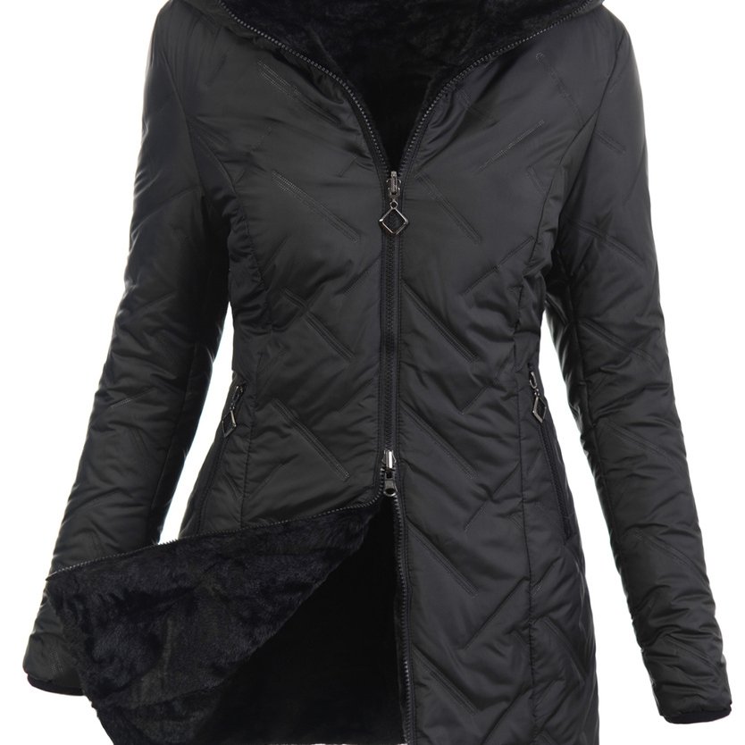 Двустранно ватирано зимно яке с качулка