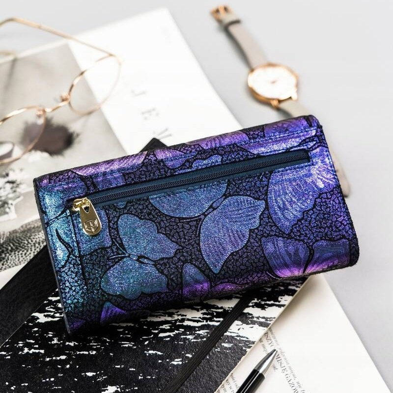 Голям дамски портфейл от естествена кожа - Peterson