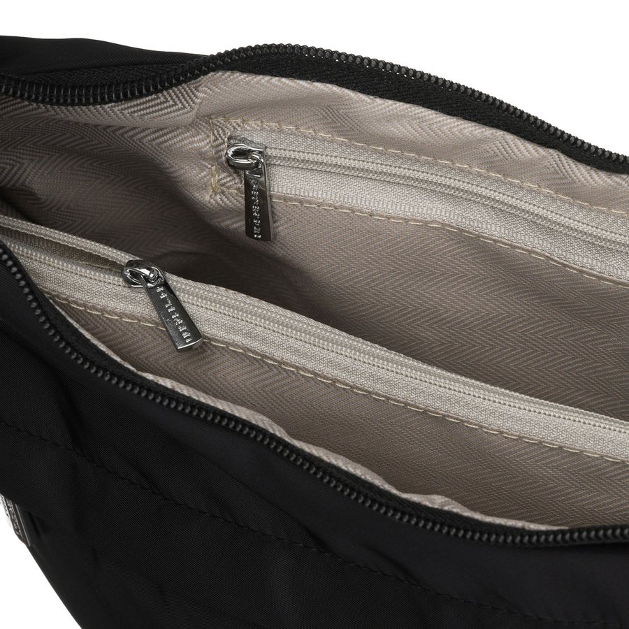 Черна дамска чанта от полиестер с цип, едно отделение - Peterson