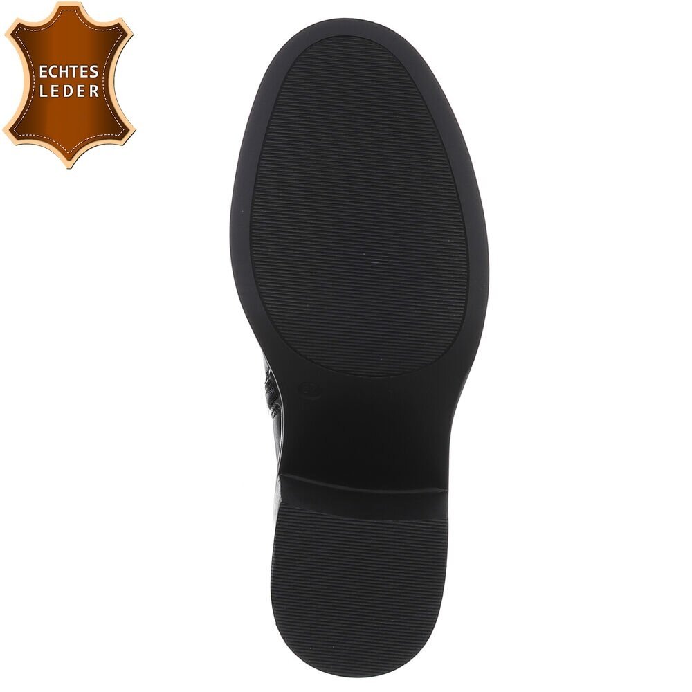 Дамски боти от естествена кожа на блоков ток