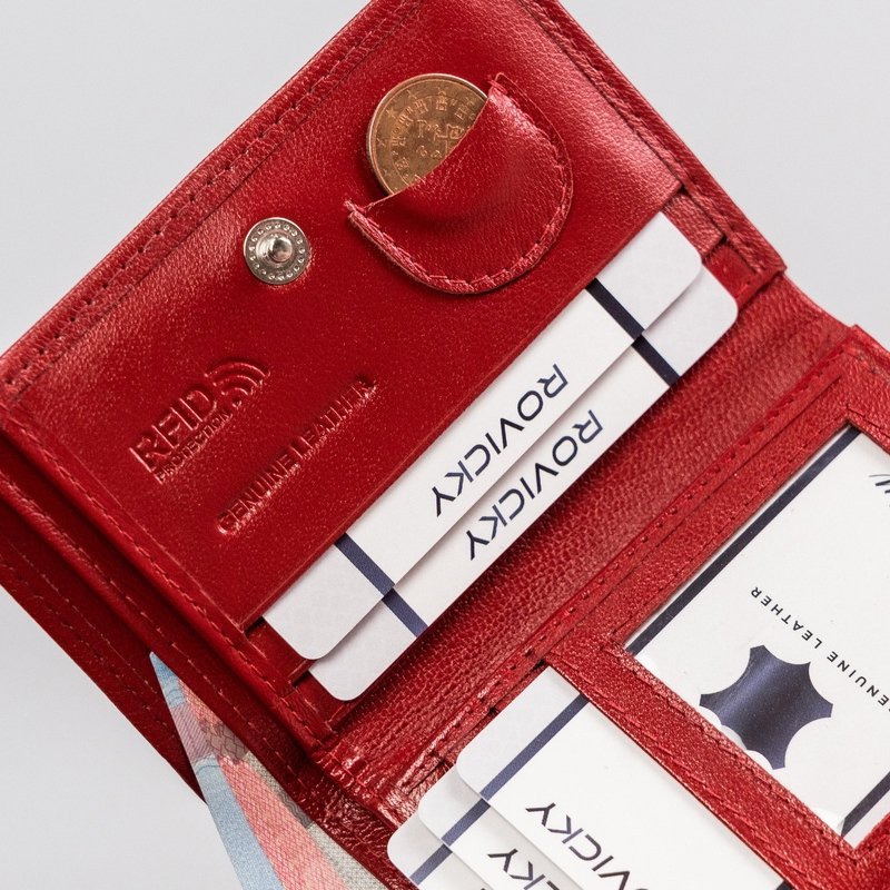 Кожен портфейл с външнен джоб за монети - Rovicky