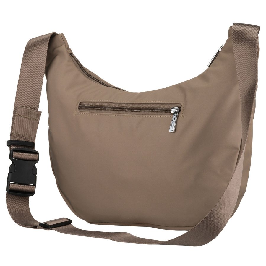 Дамска чанта в тъмно бежов цвят с външен джоб - Peterson