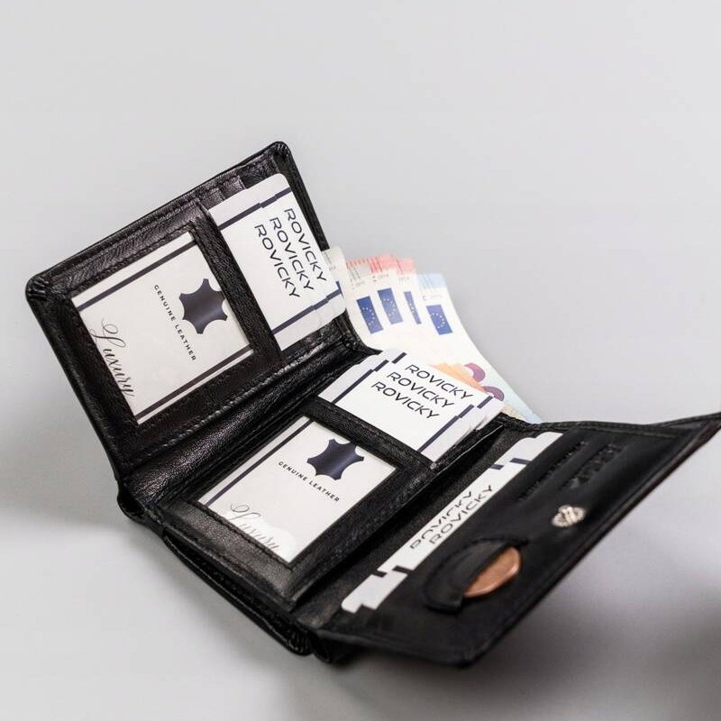 Кожен портфейл с външнен джоб за монети - Rovicky