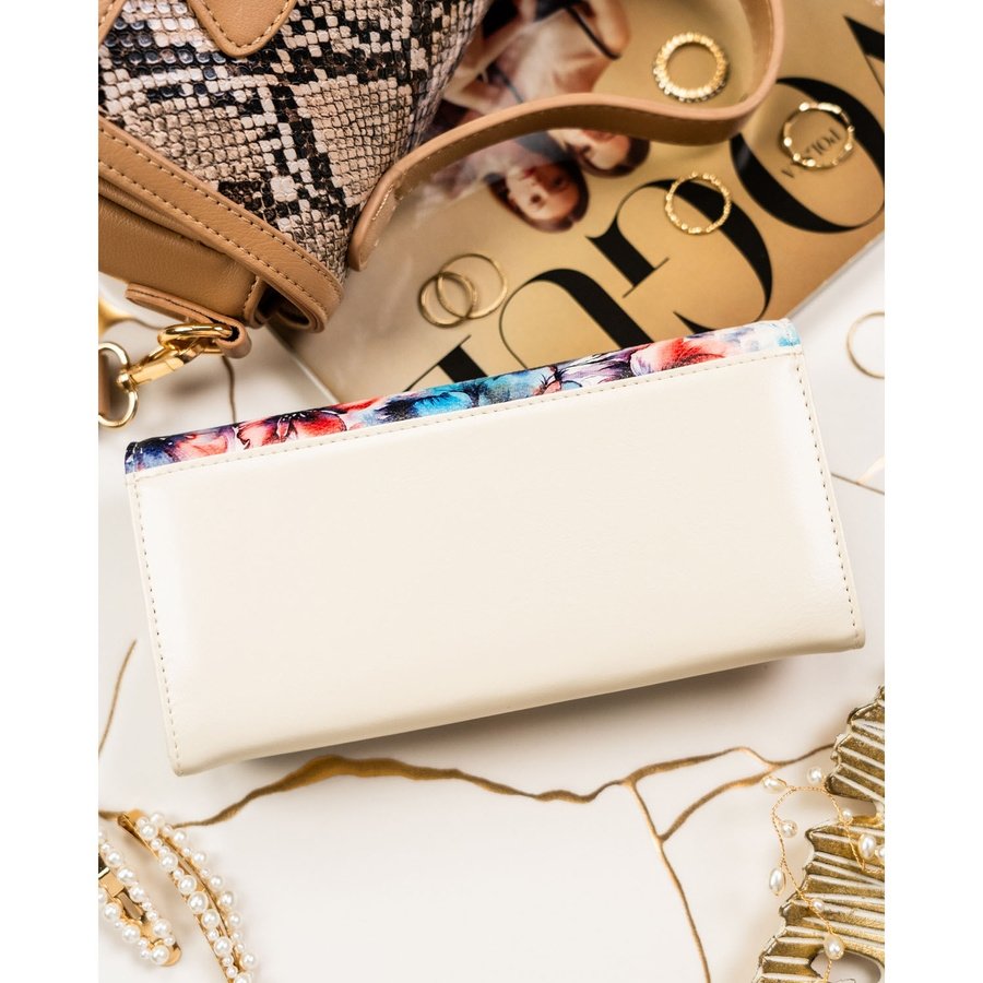 Дамски портфейл с флорален десен, изработен от естествена и еко кожа - Peterson