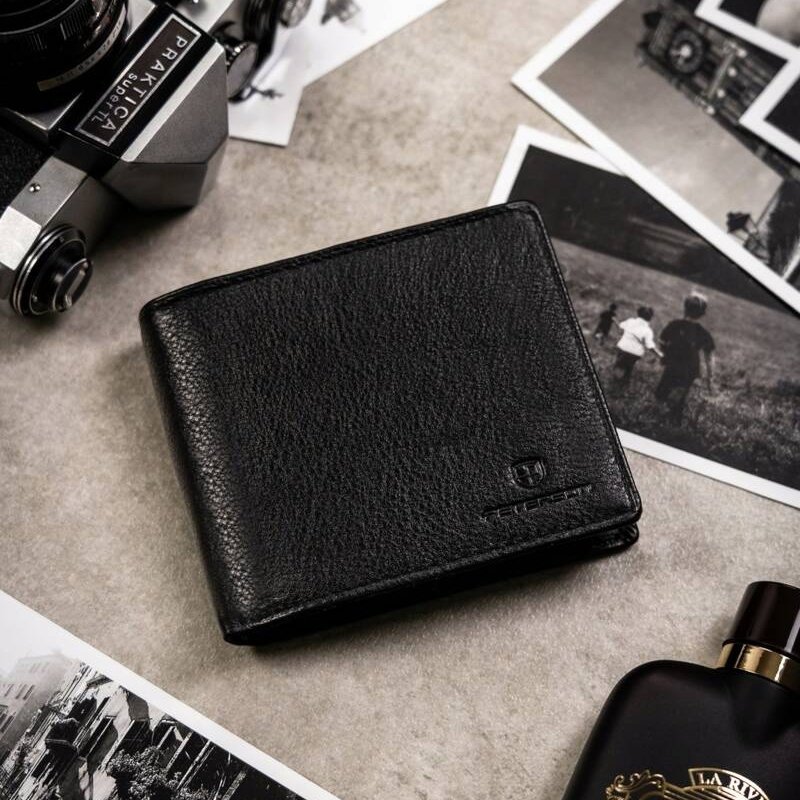 Подаръчен комплект мъжки кожен портфейл и ключодържател - Peterson