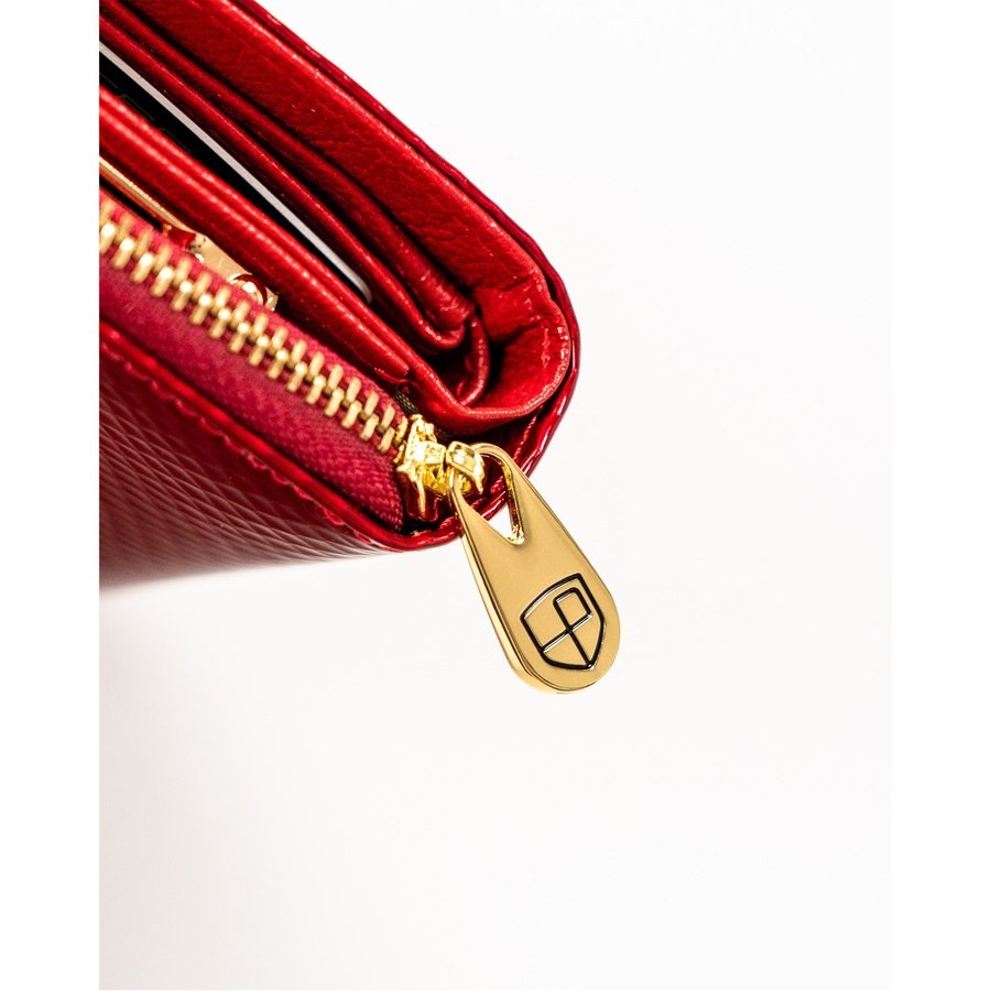 Елегантен, червен дамски портфейл от естествена кожа със система RFID - Peterson