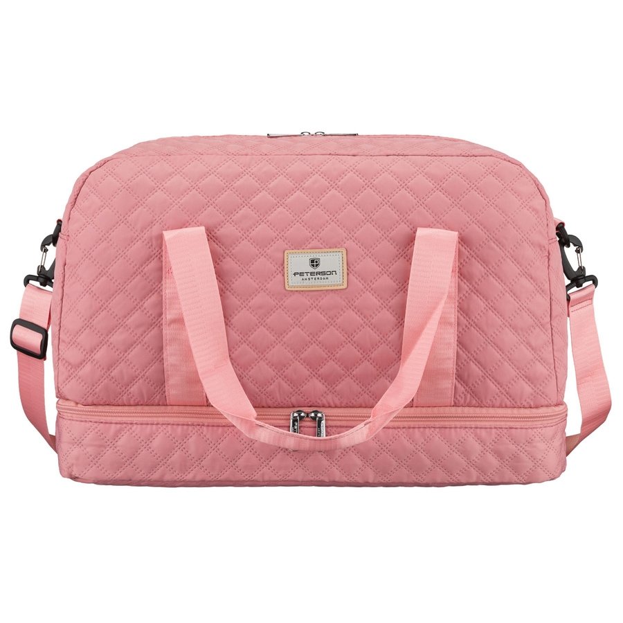 Розова, двукомпонентна тренировъчна чанта от полиестер - Peterson