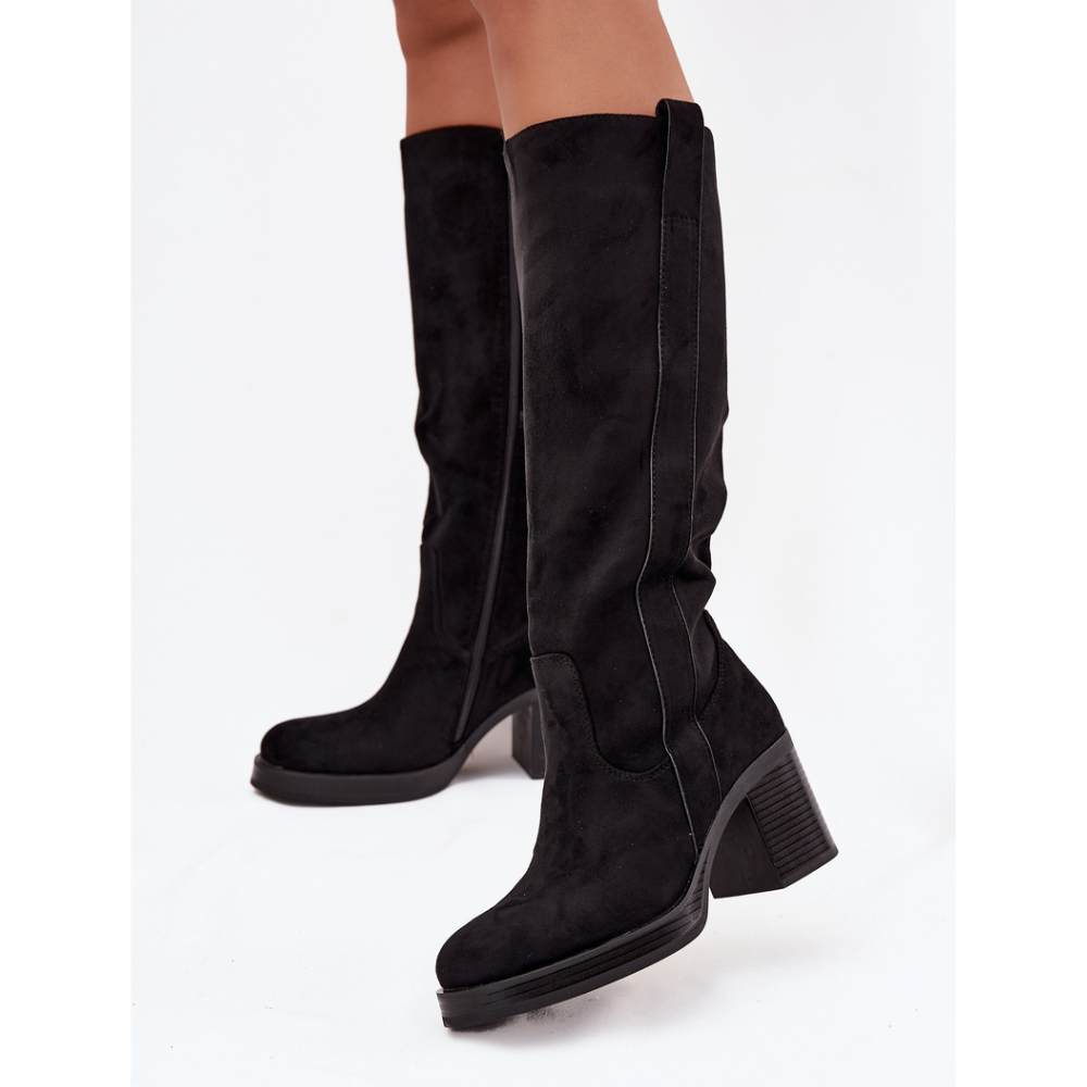 Дамски топли ботуши с масивен ток 