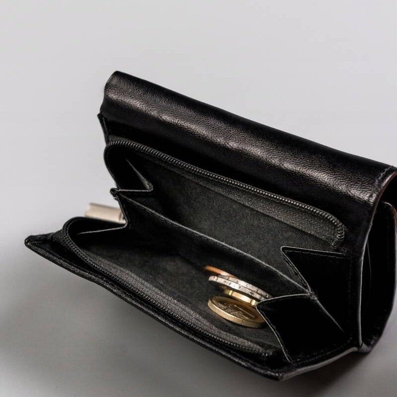 Кожен портфейл с външнен джоб за монети - Rovicky