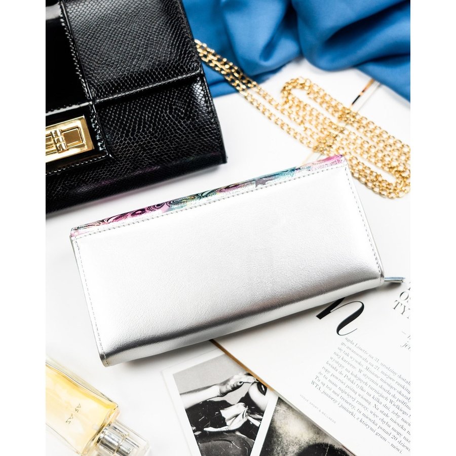 Голям дамски портфейл с RFID система, изработен от многоцветна естествена и еко кожа - Peterson