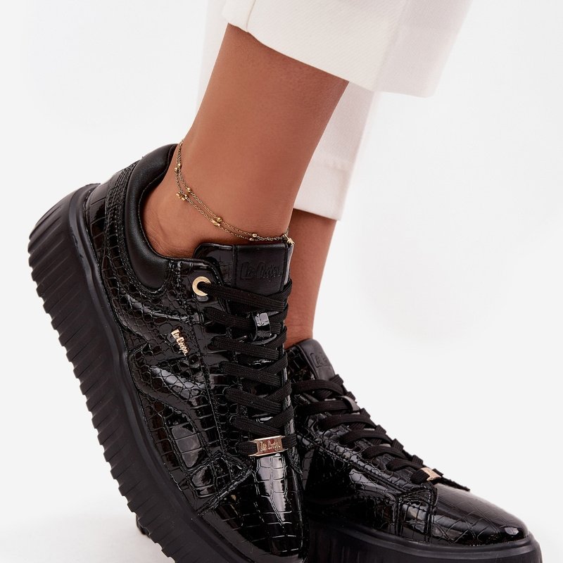 Дамски кецове на платформа от лачена еко кожа Lee Cooper