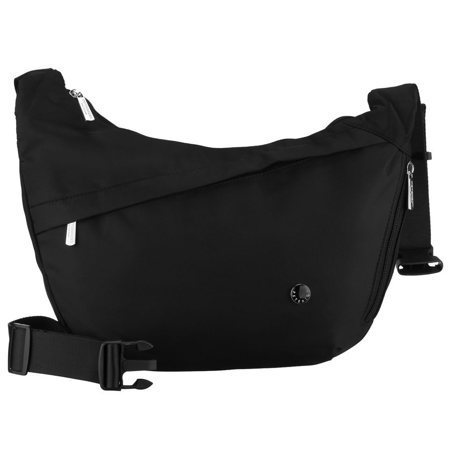 Черна дамска чанта от полиестер с цип, едно отделение - Peterson