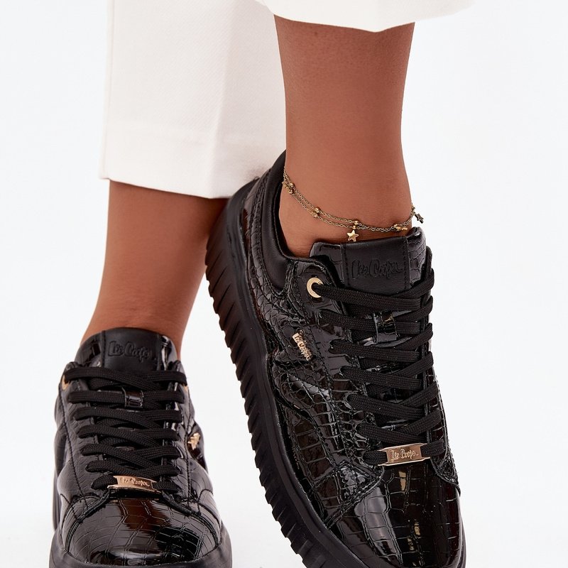 Дамски кецове на платформа от лачена еко кожа Lee Cooper