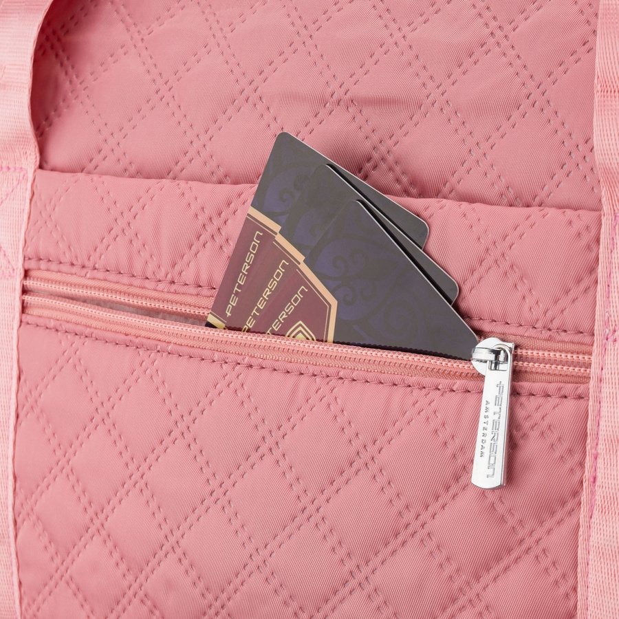 Розова, двукомпонентна тренировъчна чанта от полиестер - Peterson