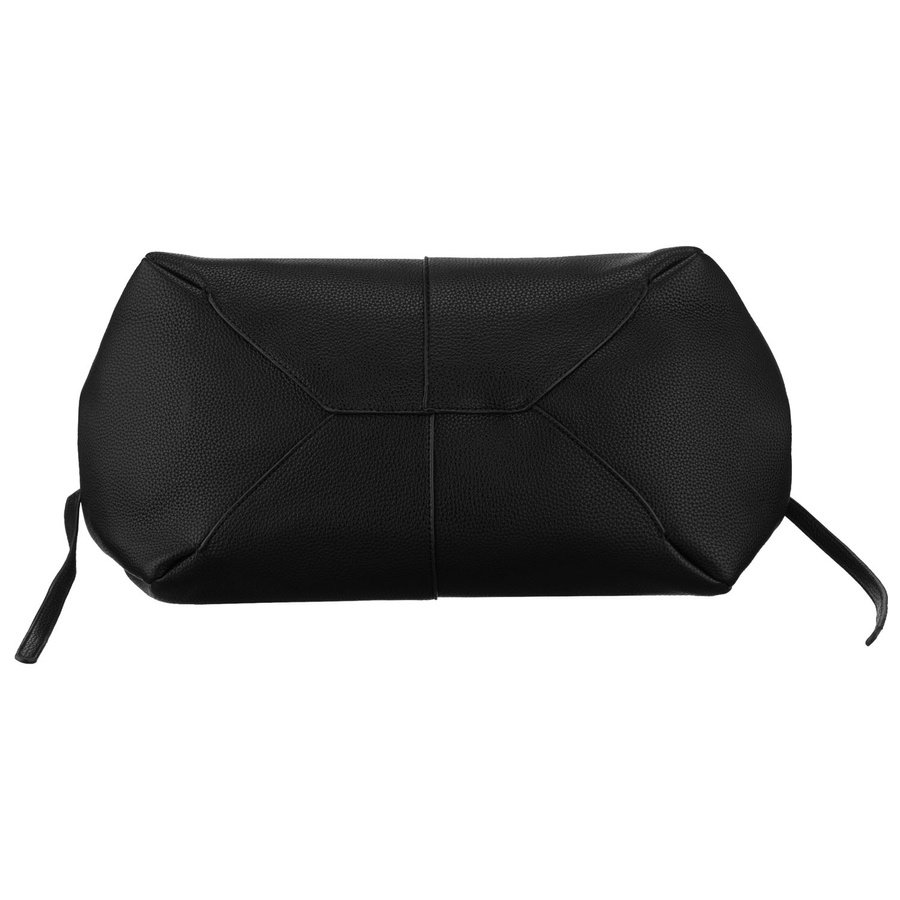 Черна дамска чанта за пазаруване, изработена от еко кожа с включен практичен калъф - Peterson