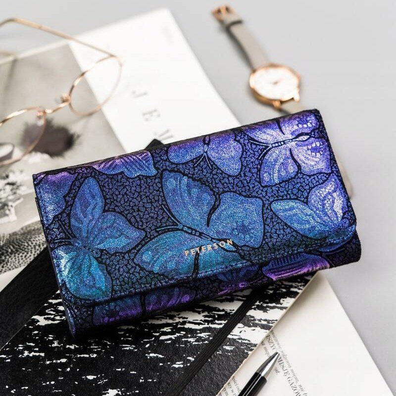 Голям дамски портфейл от естествена кожа - Peterson