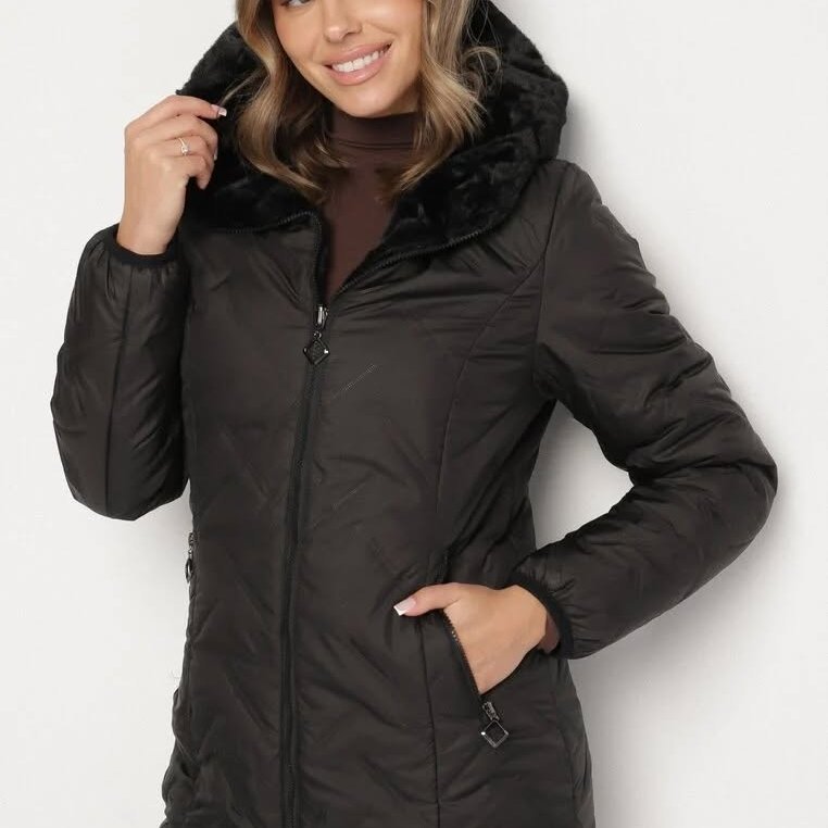 Двустранно ватирано зимно яке с качулка