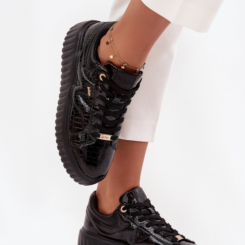 Дамски кецове на платформа от лачена еко кожа Lee Cooper