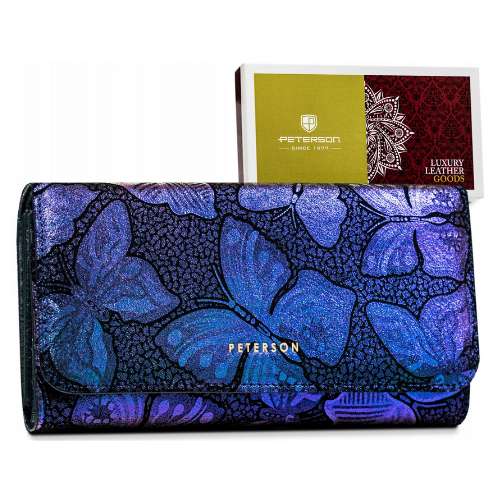 Голям дамски портфейл от естествена кожа - Peterson