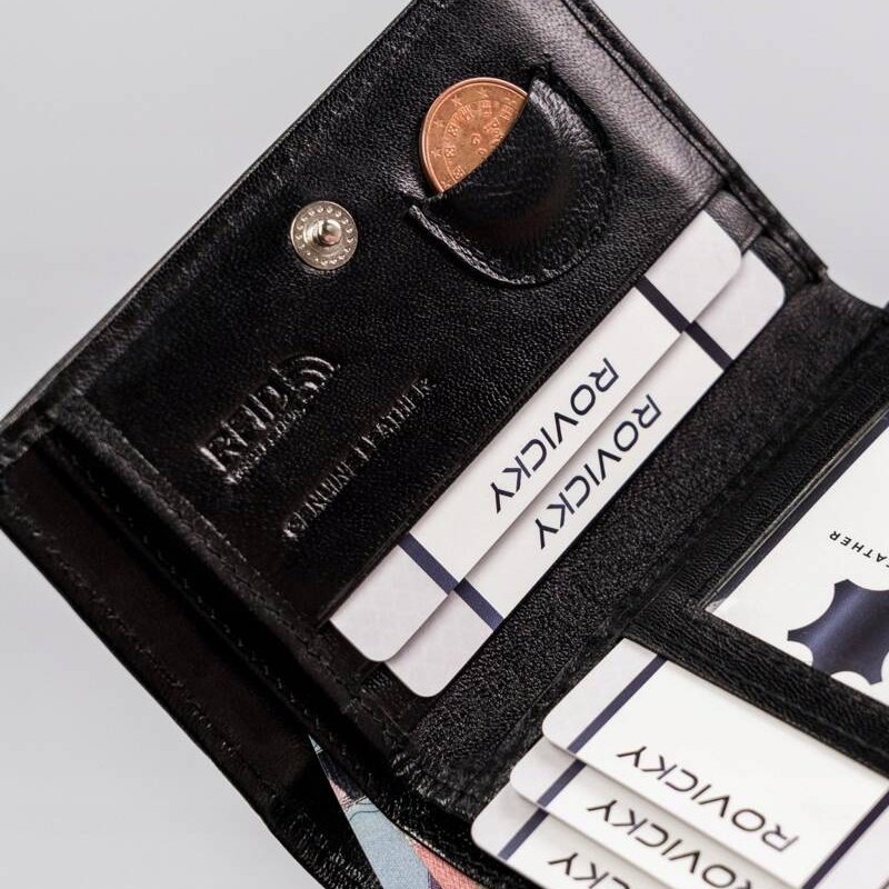 Кожен портфейл с външнен джоб за монети - Rovicky