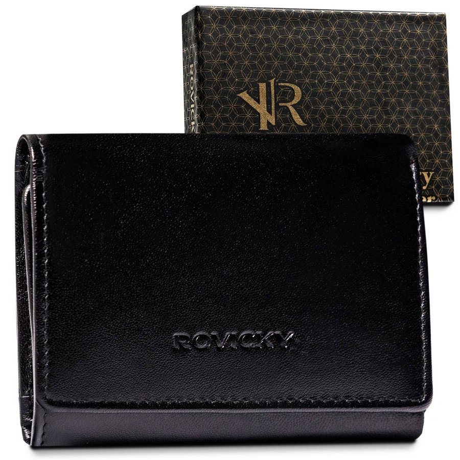 Кожен портфейл с външнен джоб за монети - Rovicky