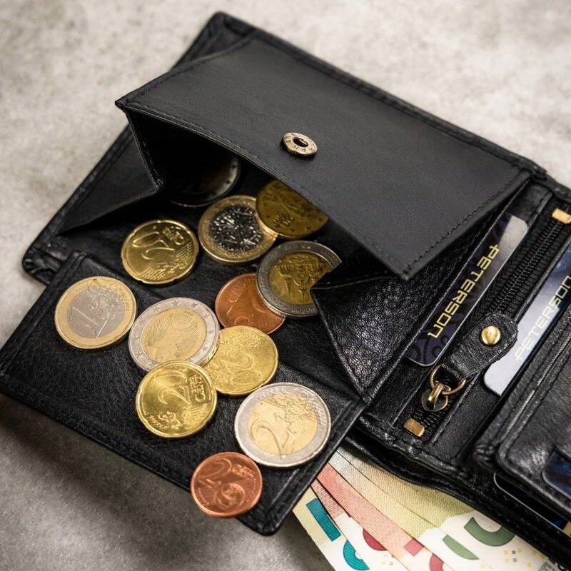 Подаръчен комплект мъжки кожен портфейл и ключодържател - Peterson