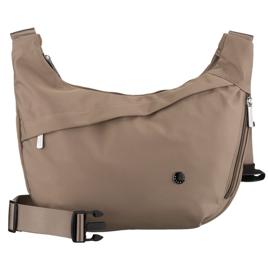 Дамска чанта в тъмно бежов цвят с външен джоб - Peterson