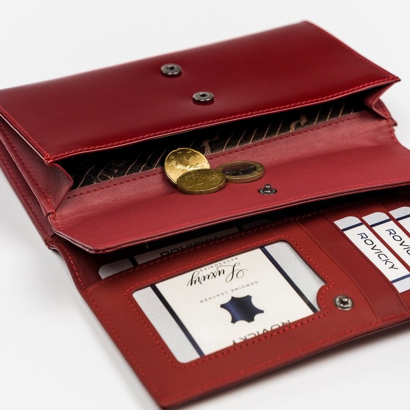 Лачено кожено портмоне с голямо отделение за пари - Cavaldi