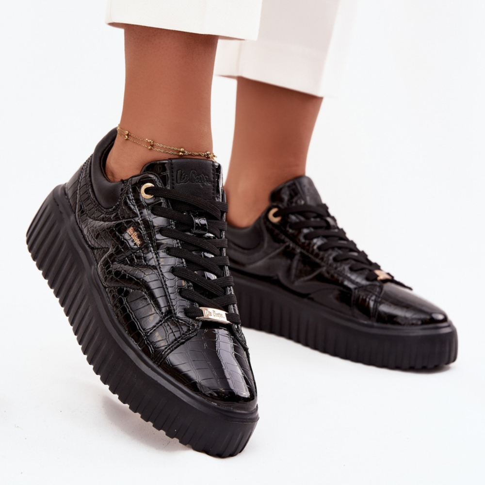 Дамски кецове на платформа от лачена еко кожа Lee Cooper