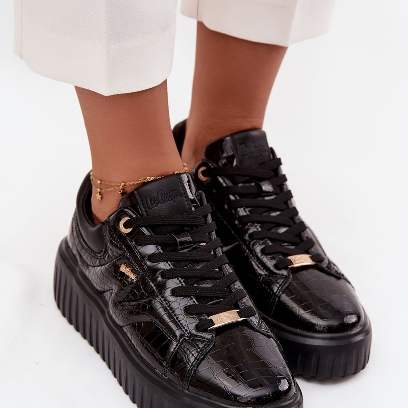 Дамски кецове на платформа от лачена еко кожа Lee Cooper