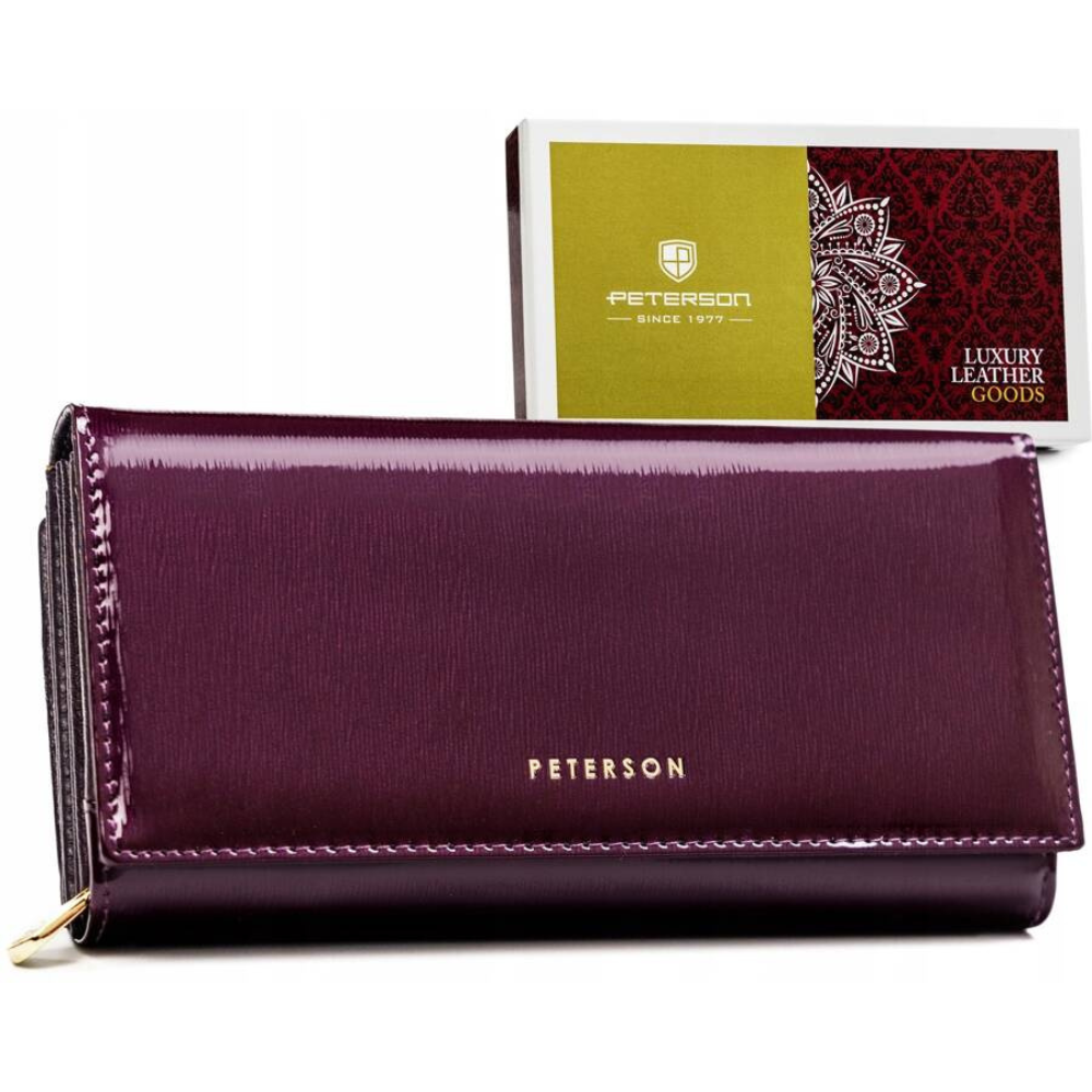Просторен дамски портфейл от естествена телешка кожа Peterson