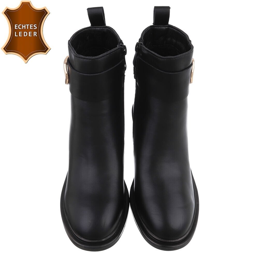 Дамски боти от естествена кожа на блоков ток